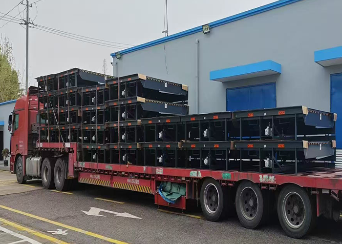 The dock leveler is continuously delivered. . .